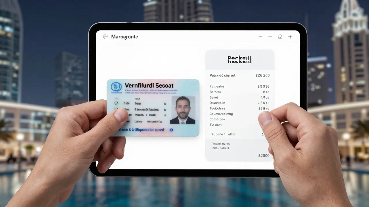A government ID and secure payment receipt symbolizing verified identity and transparent pricing.