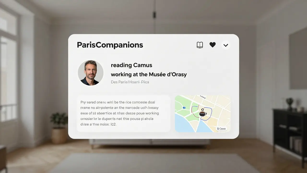A digital profile page with personal details and verification badges, no photos, in a minimalist style.